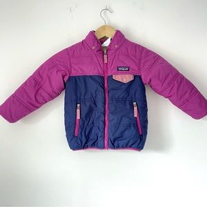 Patagonia 2023 Reversible Tribbles Hoody Sound Blue Pink Reversible Girl’s 4T